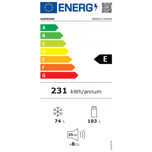 Sisäänrakennettu jääkaappi Samsung BRB26715EWW/EF