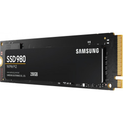 Samsung V-NAND SSD 980 250 Gt, SSD-muoto M.2 2280, SSD-liitäntä M.2 NVME, Kirjoitusnopeus 1300 MB/s, lukunopeus 2900 MB/s