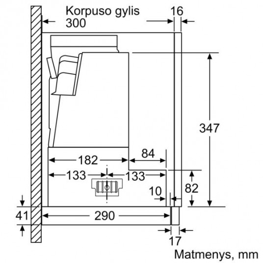 Bosch DFS067A51 ulosvedettävä kuomu on asennettu