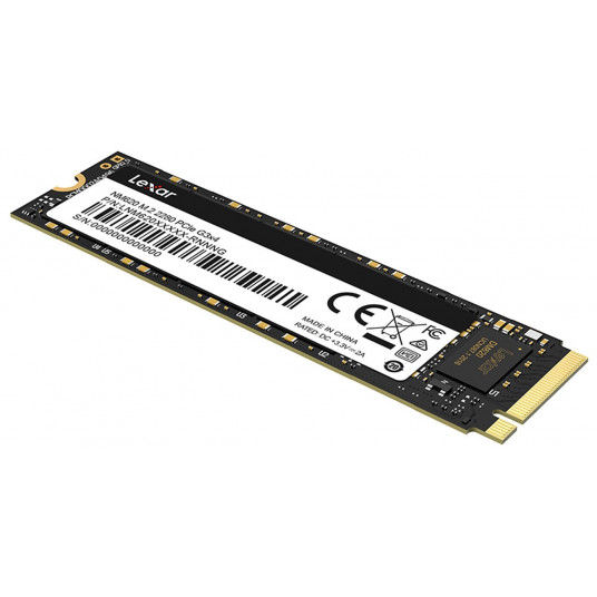 Lexar SSD NM620 512 Gt, SSD-muoto M.2 2280, SSD-liitäntä PCIe Gen3x4, Kirjoitusnopeus 2400 MB/s, lukunopeus 3300 MB/s