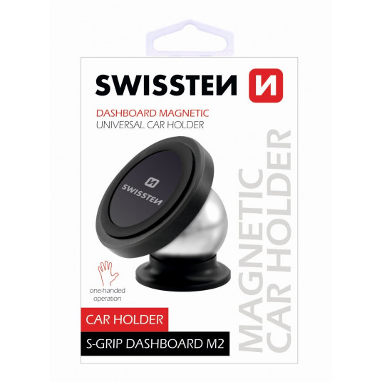 Swissten S-Grip M2 yleiskäyttöinen auton paneeliteline magneetilla laitteille musta