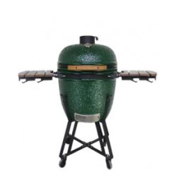 Kamado Grilli BIGGRILL 23,5" vihreä + monitoiminen 2 vyöhykejärjestelmä + teräksinen tuhkanpoistotyökalu + grillin kansi + keraaminen kananpidin