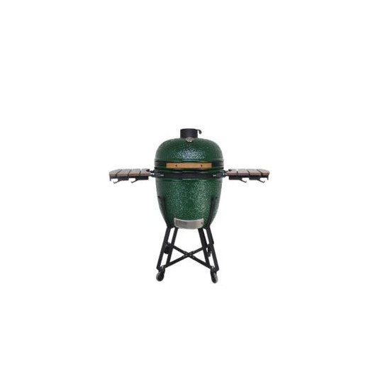 Kamado Grilli BIGGRILL 23,5" vihreä + monitoiminen 2 vyöhykejärjestelmä + teräksinen tuhkanpoistotyökalu + grillin kansi + keraaminen kananpidin