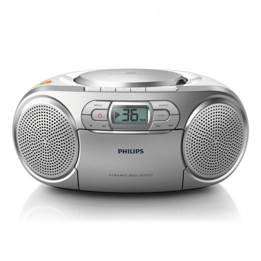 Philips CD Soundmachine AZ127/12 Silver 4W Toista MP3-CD, CD ja CD-R/RW, FM-viritin