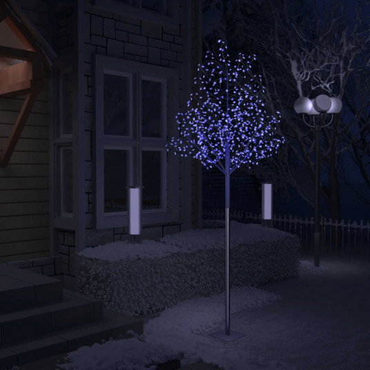 Joulukuusi LED-valoilla, 300cm, kirsikankukkia