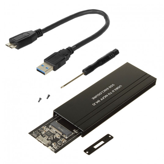 Maclean levykotelo, SSD M.2, NGFF, USB 3.0, koot 2230/2240/2260/2280, alumiinikotelo, MCE582