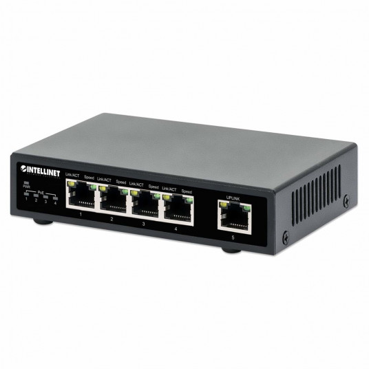 Intellinet 561839 Switch Gigabit 4x RJ45 PoE+, 1x RJ45 Uplink