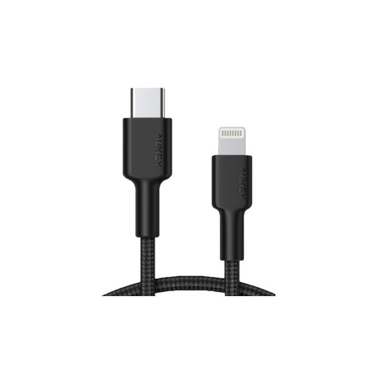 AUKEY CB-CL02 USB-kaapeli Quick Charge USB C-Lightning | 1,2 m | Musta