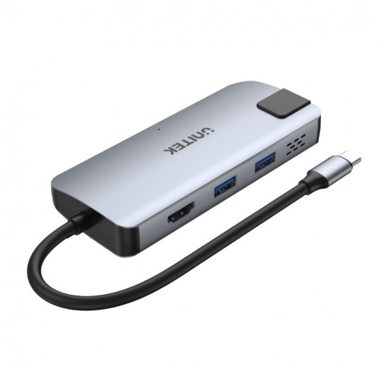 UNITEK uHUB P5+ USB 2.0 Type-C 10000 Mbit/s musta, harmaa