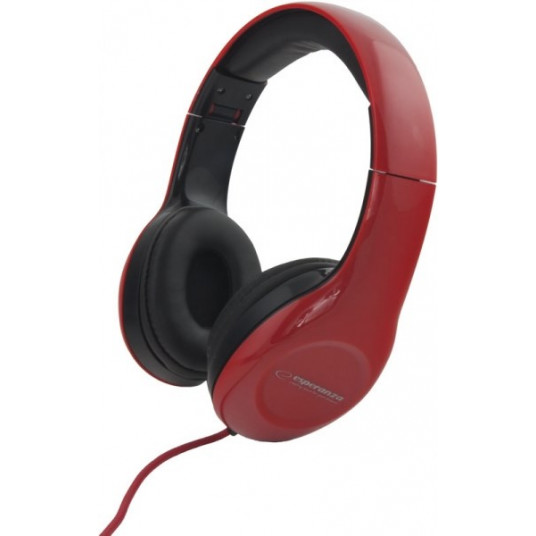 Esperanza EH138R Kuulokkeet ilman mikrofonia ja kuulokkeet mikrofonilla Silmukalla Musta, punainen