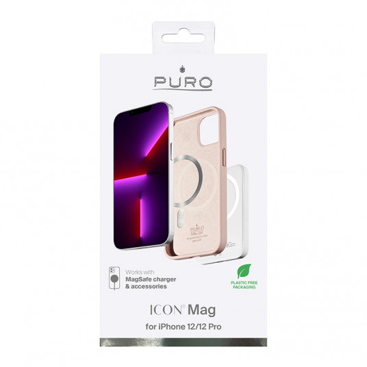 Icon Mag kotelo PURO iPhone 12-12Pro:lle, ruusu / IPC1261ICONMAGROSE