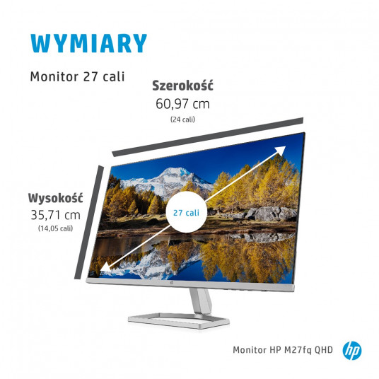 HP M27fq 68,6 cm (27") 2560 x 1440 pikseliä Quad HD LED hopea