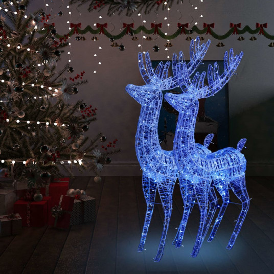 Joulukoristeet peura, 2 kpl, 180cm, akryyli, 250 LED