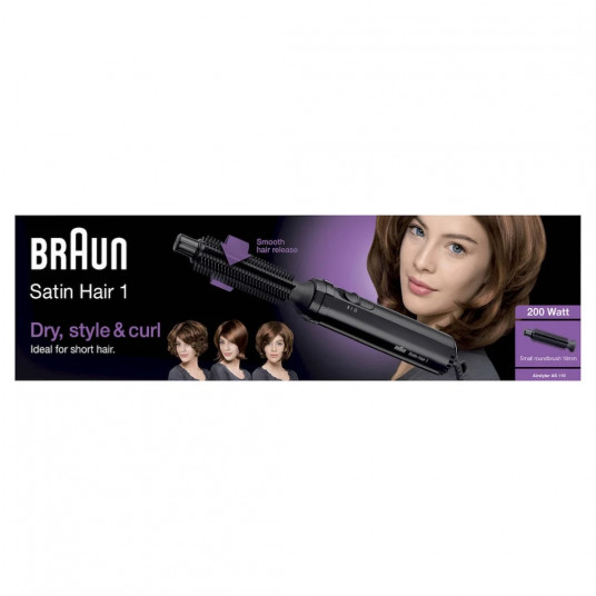 Braun Hair Styler AS110 Satin Hair 1 200 W, musta