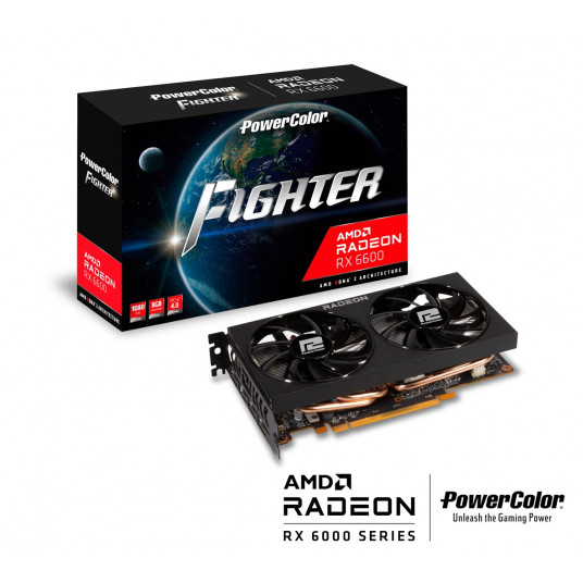 PowerColor AXRX 6600 8GBD6-3DH näytönohjain AMD Radeon RX 6600 8GB GDDR6