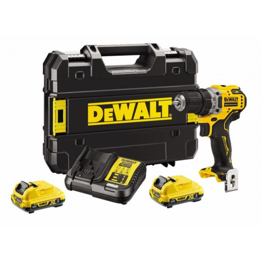 DEWALT DCD701D2-QW akkuporakone 2x 12V 2Ah XR TSTAK musta, keltainen