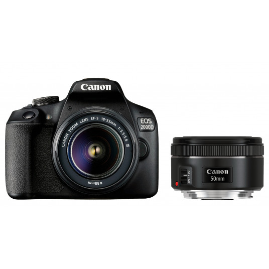 SLR-kamera Canon EOS 2000D + EF-S 18-55mm III + EF 50mm STM