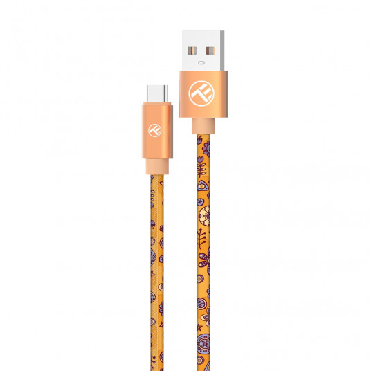 Tellur Graffiti USB Type-C -kaapeli 3A 1m oranssi