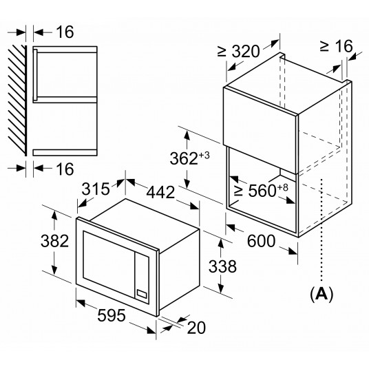 Sisäänrakennettu mikroaaltouuni Bosch BFL623MS3