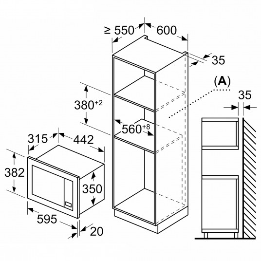 Sisäänrakennettu mikroaaltouuni Bosch BFL623MS3