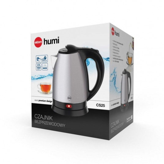 ELDOM Teräksinen vedenkeitin HUMI, 1800 W, tilavuus 1,7l, liesi