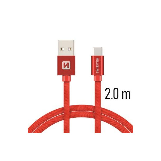 Swissten Textile Universal Quick Charge 3.1 USB-C Data- ja latauskaapeli 2 m Ed