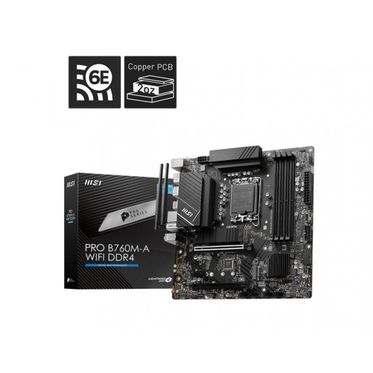 MSI PRO B760M-A WIFI DDR4 emolevy LGA 1700 micro ATX