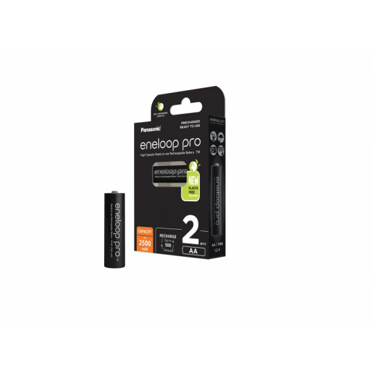 Ladattavat akut Panasonic ENELOOP Pro BK-3HCDE/2BE, 2500 mAh, 500 (2xAA)