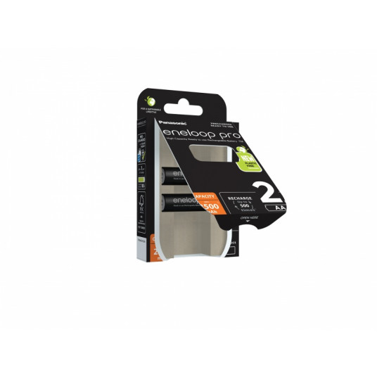 Ladattavat akut Panasonic ENELOOP Pro BK-3HCDE/2BE, 2500 mAh, 500 (2xAA)