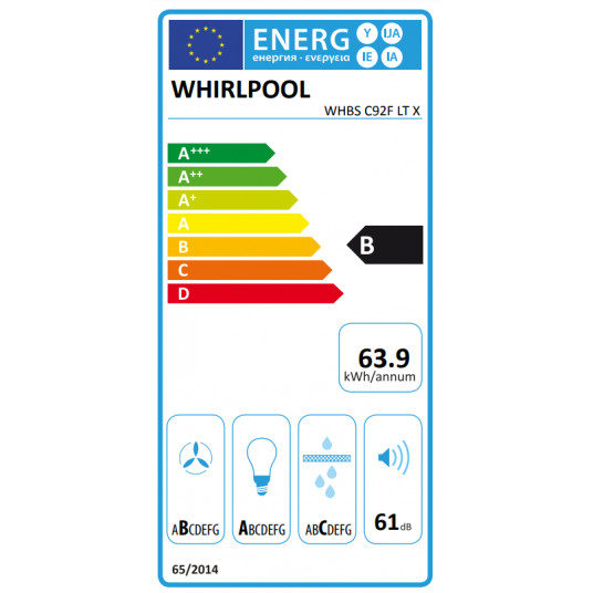 Seinälle asennettava huppu Whirlpool WHBS C92F LT X