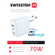 Swissten GaN -matkalaturi 2 x USB-C / USB / 70 W