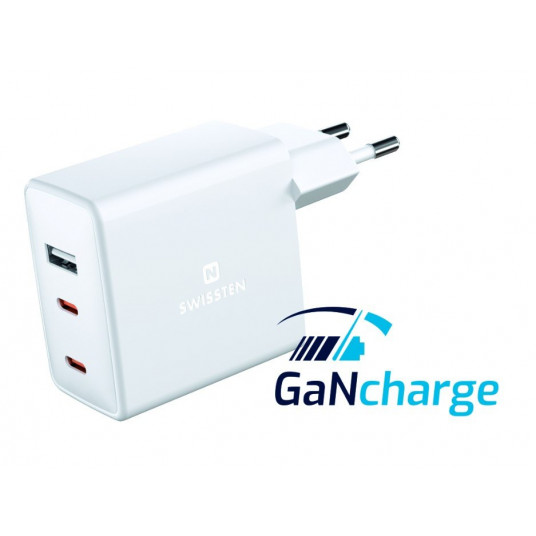 Swissten GaN -matkalaturi 2 x USB-C / USB / 70 W