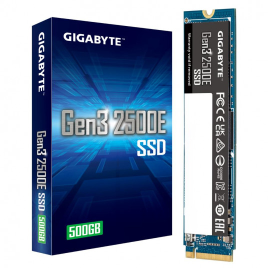 SSD|GIGABYTE|Gen3 2500E|500GB|M.2|PCIE|NVMe|Kirjoitusnopeus 1500 Mt/s|Lukunopeus 2300 Mt/s|2,3mm|MTBF 1500000 tuntia|G325E500G