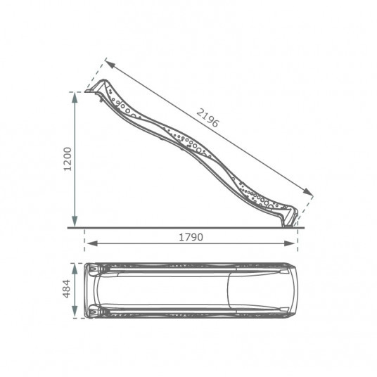 Sininen liukumäki 220 cm