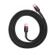 Baseus Cafule -kaapeli USB-C PD 2.0 QC 3.0 60W 2m (musta+punainen)