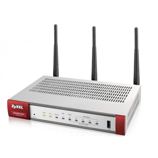 Zyxel USG20W-VPN-EU0101F langaton reititin Gigabit Ethernet Dual Band (2,4 GHz / 5 GHz) 4G harmaa, punainen