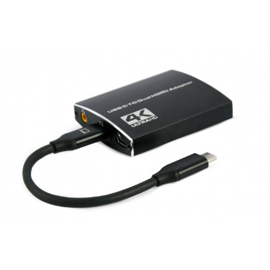 Gembird A-CM-HDMIF2-01 USB-C - Dual HDMI -sovitin, 4K 60 Hz, musta