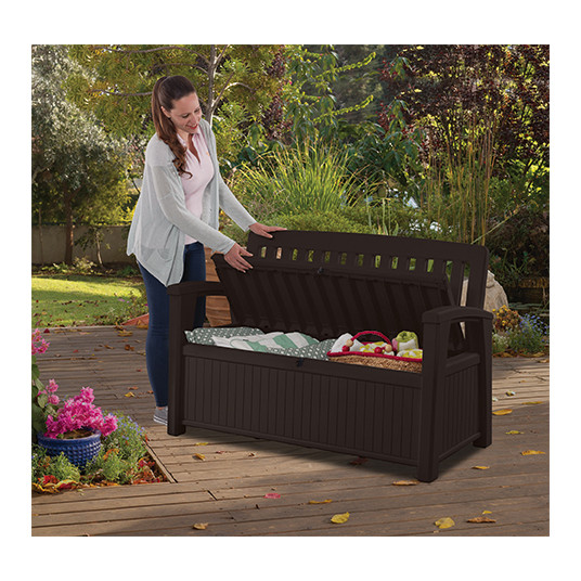 Säilytyslaatikko - penkki Keter PATIO BENCH 227 L (ruskea väri)