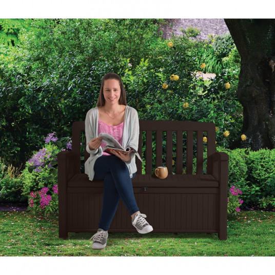 Säilytyslaatikko - penkki Keter PATIO BENCH 227 L (ruskea väri)