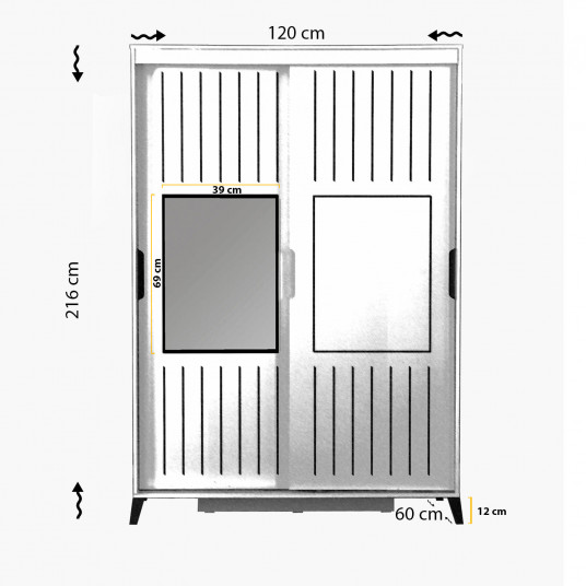 Kaappi Pasific Home Fuga - 120 kiiltävä valkoinen