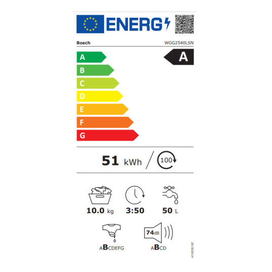 Pyykinpesukone BOSCH WGG2540LSN