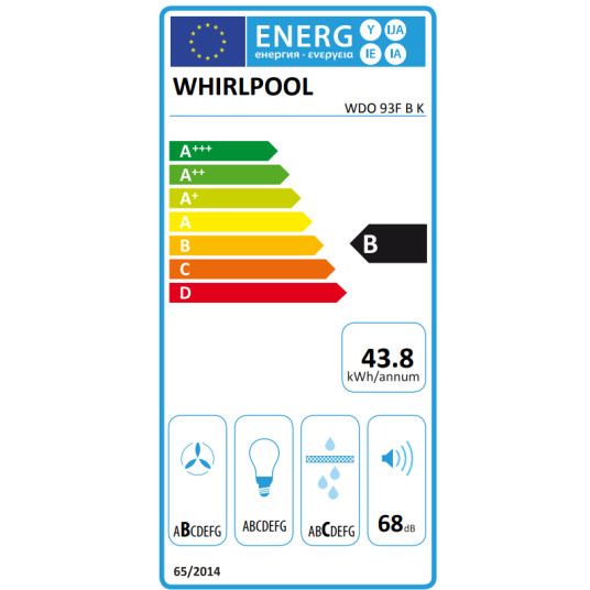 Sisäänrakennettu huppu Whirlpool WDO 93F BK