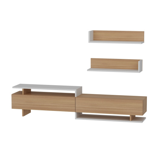 TV-kaappi Ayaz - teak, valkoinen