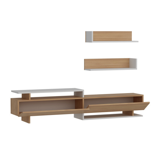 TV-kaappi Ayaz - teak, valkoinen