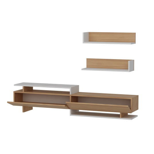 TV-kaappi Ayaz - teak, valkoinen