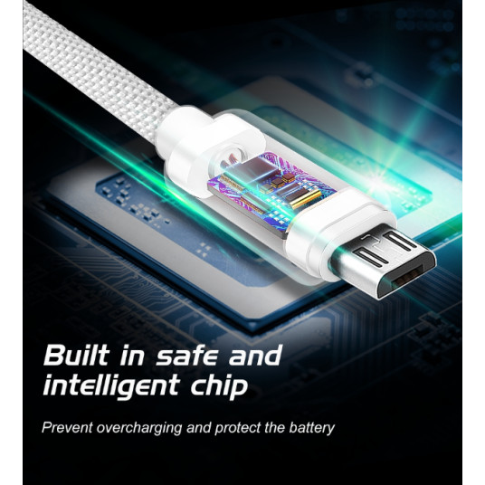 Swissten Textile Universal Micro USB -data- ja latauskaapeli 1,2 m ruusukulta