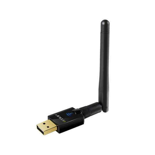 EDUP EP - AC1607 Dual Band 600 Mbps USB WiFi -sovitin 2,4 GHz / 5,8 GHz / 802.11AC / Ulkoisella antennilla - musta
