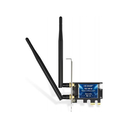 EDUP EP-9651 Wi-Fi 6E PCIE verkkokortti / AX3000 / Intel AX210 / Bluetooth 5.2