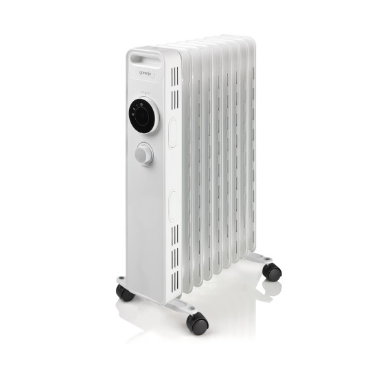 Gorenje Heater OR2000M öljytäytteinen jäähdytin, 2000 W, Soveltuu enintään 15 m²:n huoneisiin, Valkoinen