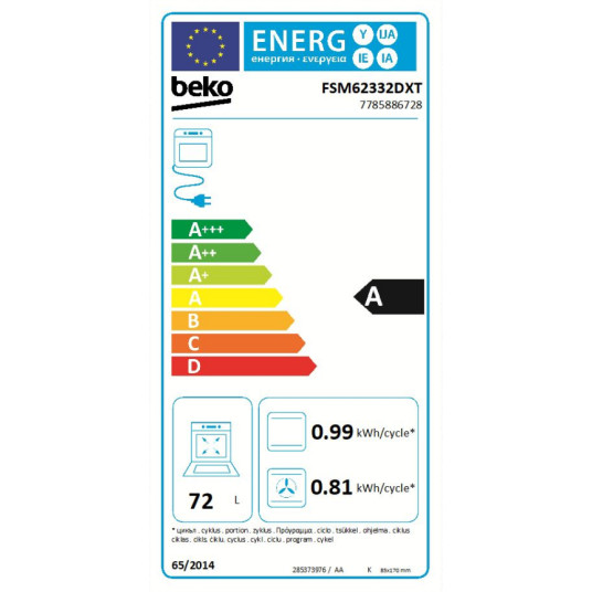 Kaasuliesi Beko FSM62332DXT